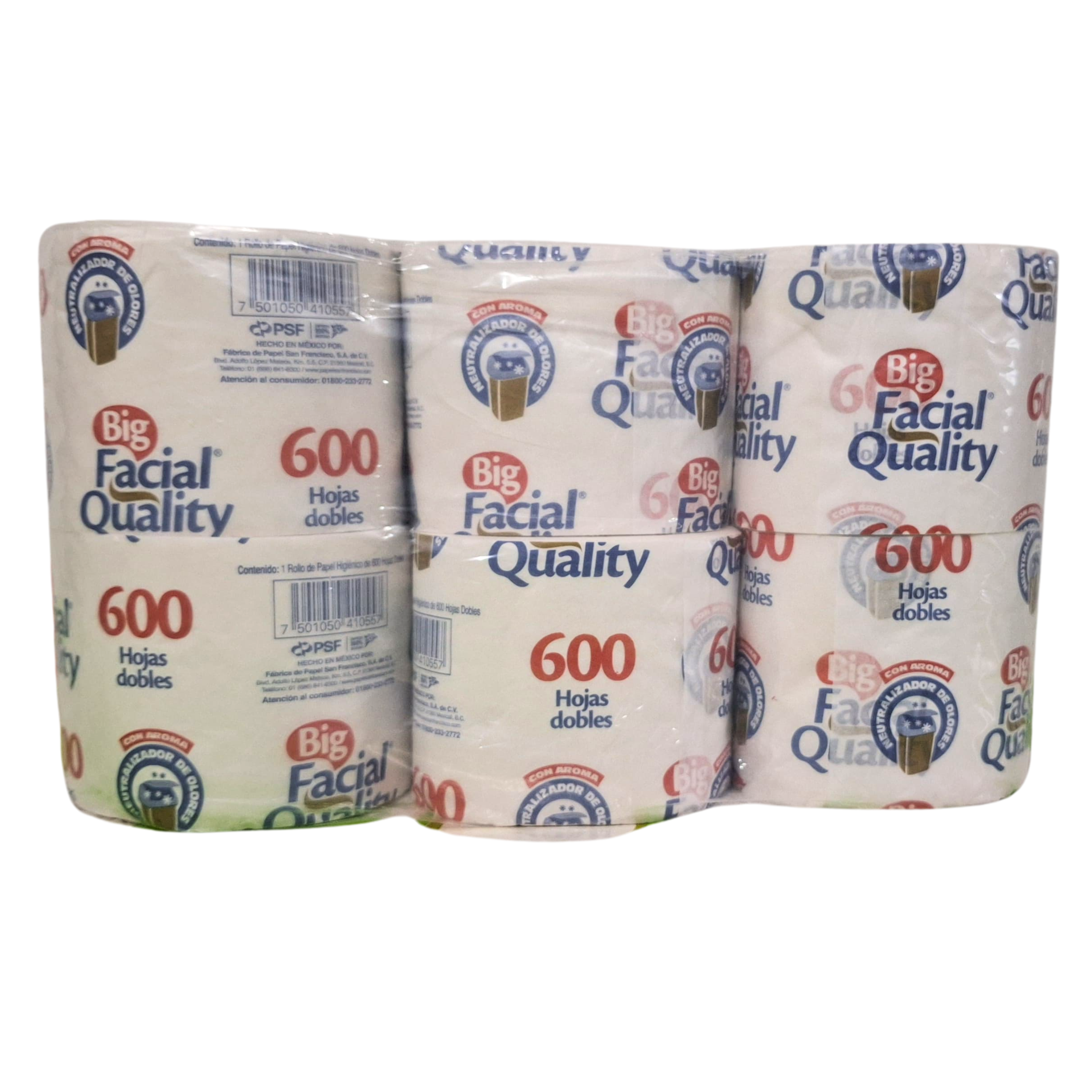 Papel Higiénico Big Facial Quality 8 Paquetes Con 6 Rollos