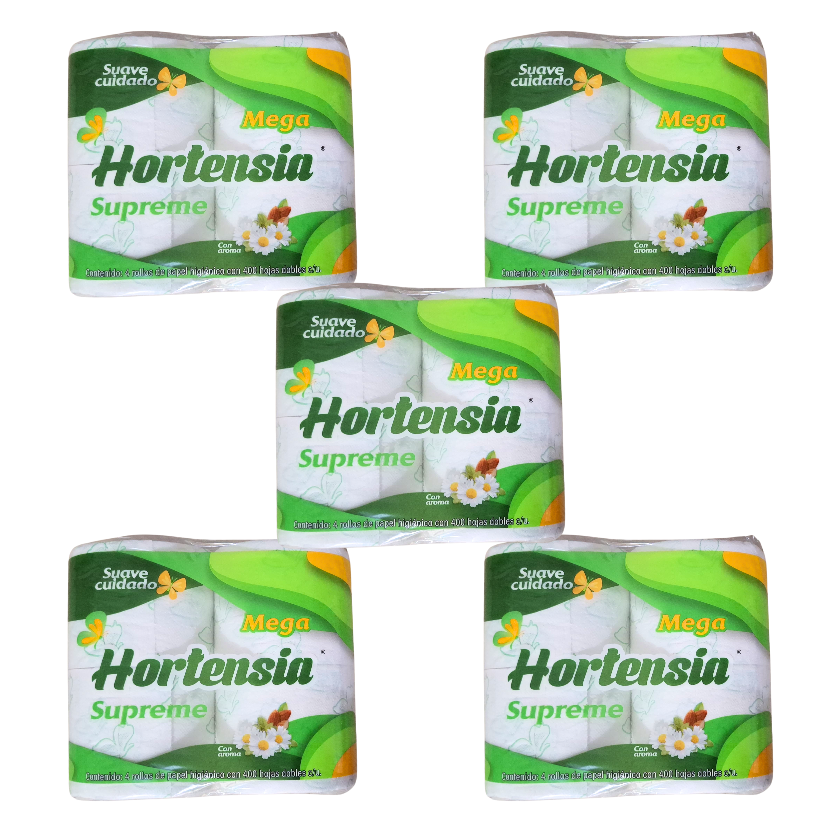 Papel Higiénico Mega Hortensia Supreme 4 rollos C/20