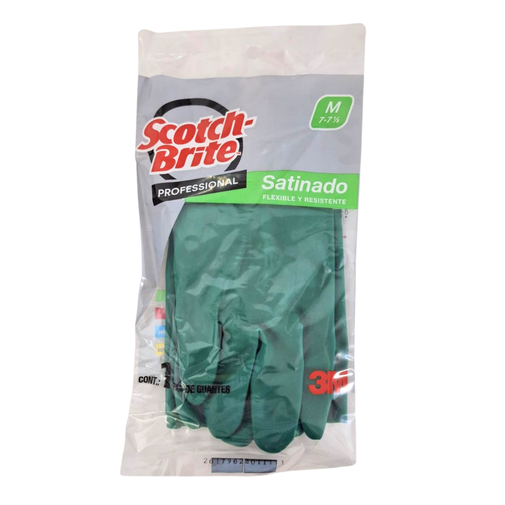Guante Satinado Verde Mediano 7-7 1/2 Scotch-Brite