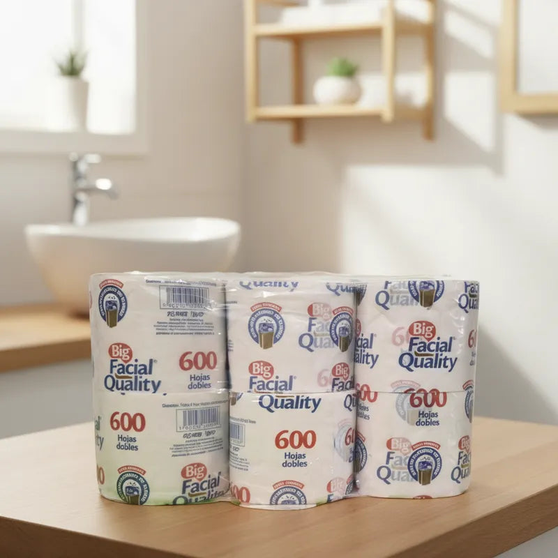 Papel Higiénico Big Facial Quality 8 Paquetes Con 6 Rollos