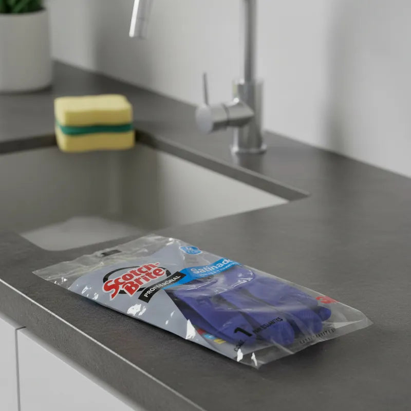 Guante Satinado Azul Mediano 7-7 1/2 Scotch-Brite