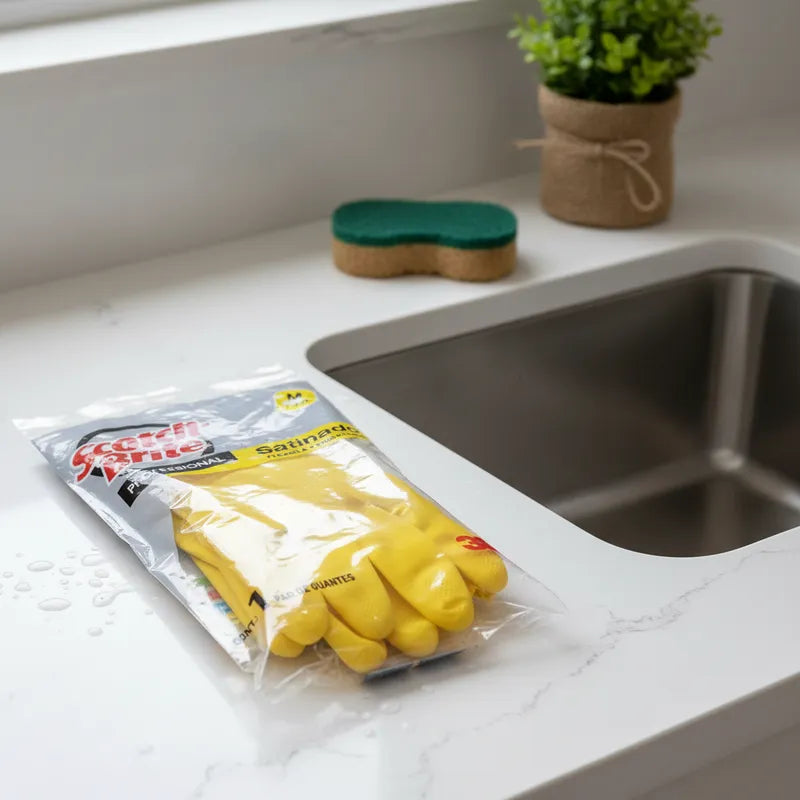 Guante Satinado Amarillo Mediano 7-7 1/2 Scotch-Brite