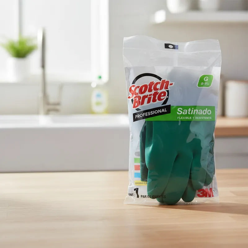 Guante Satinado Verde Grande 8-8 1/2 Scotch-Brite