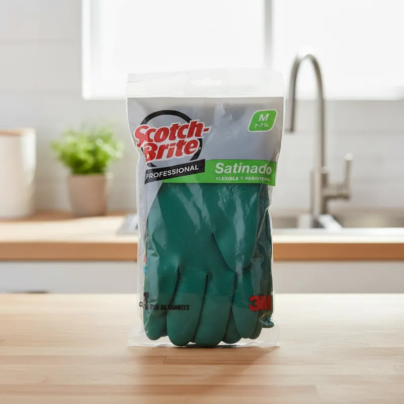 Guante Satinado Verde Mediano 7-7 1/2 Scotch-Brite