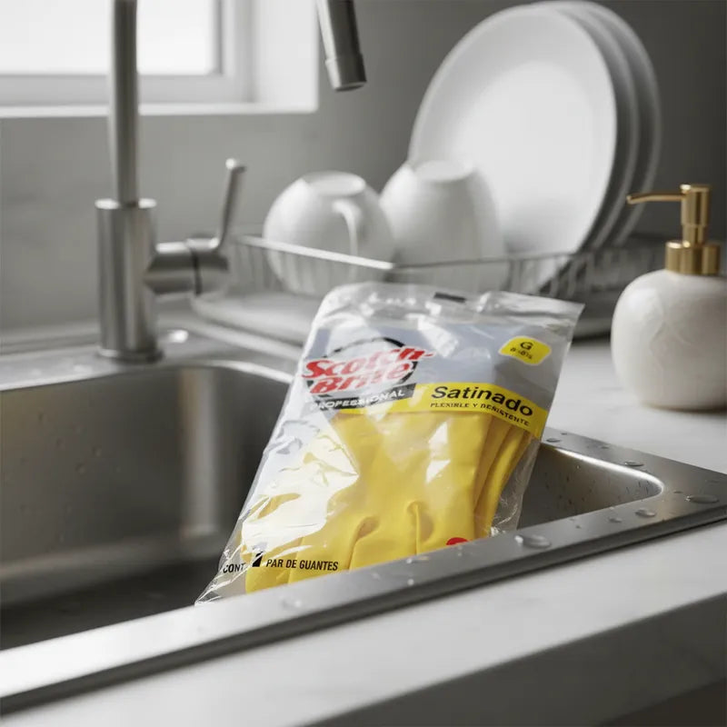 Guante Satinado Amarillo Grande 8-8 1/2 Scotch-Brite
