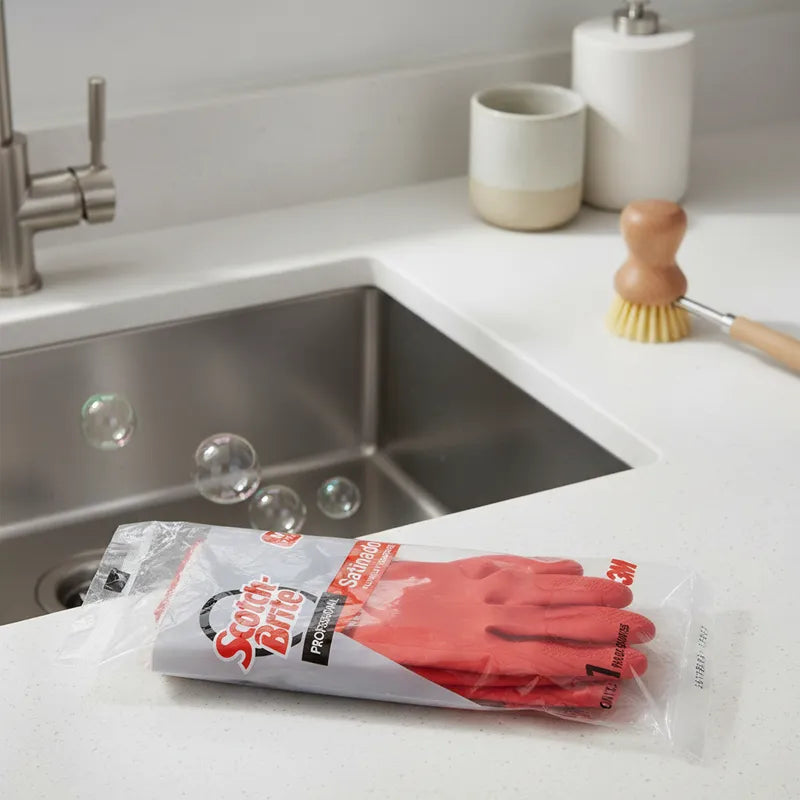 Guante Satinado Rojo Mediano 7-7 1/2 Scotch-Brite