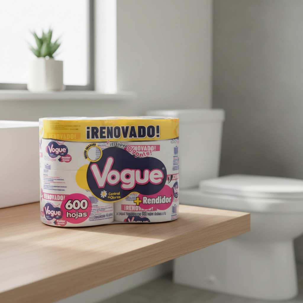 Papel Higienico Vogue 4 Rollos De 600hjs C/10 Paquetes